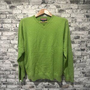 EUC Vineyards Vines by Shep & Ian Green Sweater 100% Cashmere Size Medium